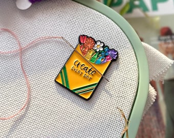 Creative Needle Minder for Cross Stitch, Cute Floral Needle Keeper, Magnetic Needle Holder for Embroidery