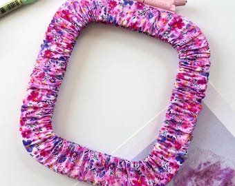 Pink Floral Grime Guard for Nurge & Q-Snap Frame, Hoop Cover, Embroidery Frame Cover, Cross Stitch Hoop Protector, Custom Grime Guard