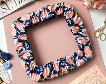 Floral Grime Guard for Q-Snap & Nurge, Cross Stitch Hoop Cover Protector, Embroidery Frame Cover