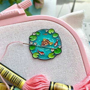 Capybara Nadelhalter, Magnetischer Nadelhalter für Kreuzstich, niedlicher Tier-Nadelhalter, Nadel-Kindermädchen, Stickgeschenk