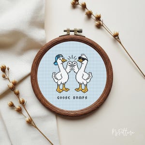 Goose Bumps cross stitch pattern, Funny simple cross stitch, Tiny cross stitch patterns, Easy cross stitch, Small cross stitch, Funny birds
