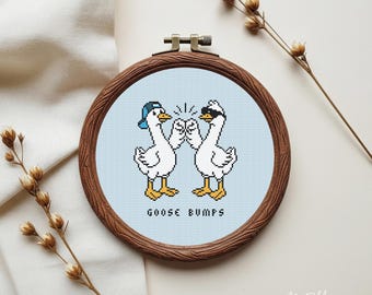 Goose Bumps cross stitch pattern, Funny simple cross stitch, Tiny cross stitch patterns, Easy cross stitch, Small cross stitch, Funny birds