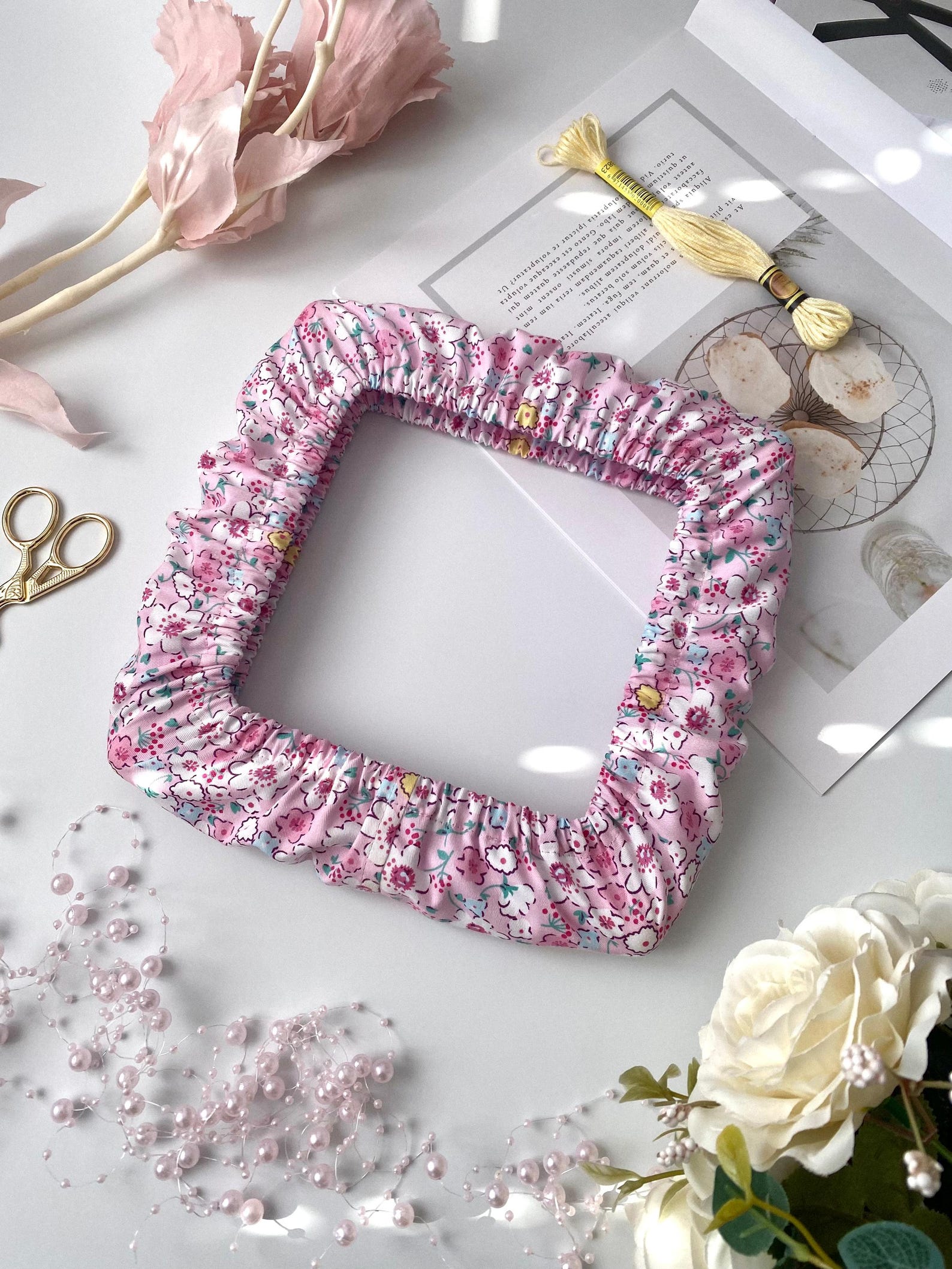 Floral Grime Guard for Q Snap and Nurge Hoop, Cross Stitch Hoop Cover ...