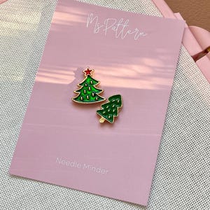 Christmas tree needle minder 2 pc, Spruce magnet needle, Needle keeper, Needle work supplies for embroidery and x-stitch, Needle nanny small