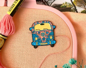 Hippie van needle minder, Magnetic needle holder for cross stitch and embroidery, Retro bus Needle keeper, Gift for stitchers