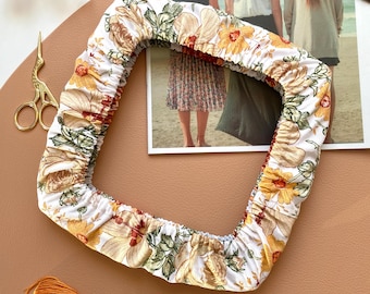 Floral grime guard for q-snaps and Nurge hoop frames, Hoop cover, Cross stitch protector, Q-snap cover, Flowers cotton grime guard cover