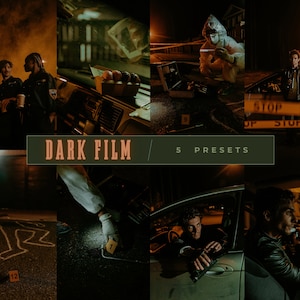 5 Dark Film Lightroom Presets, Mobile & Desktop Presets, Instagram Presets, Film Preset, Film Aesthetic, Influencer Presets, Cinematic