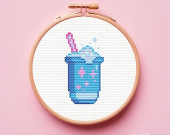 Cross stitch cocktail pattern, Cross stitch tiny pattern, Funny samplers, Ice cream cross stitch, Embroidery pattern, Instant download, PDF
