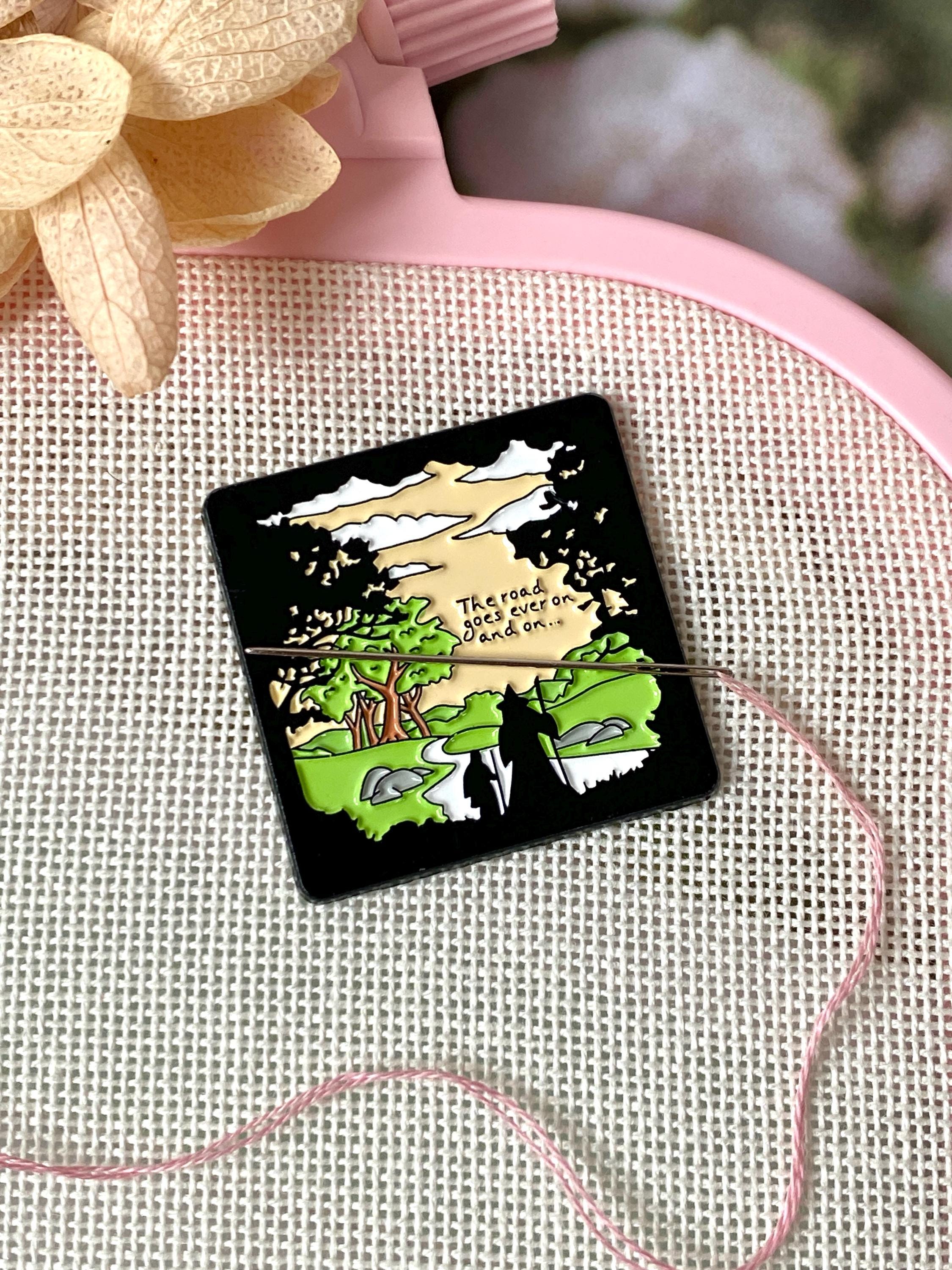 Enamel needle minder, LO TR needle magnet, Fantasy magnetic needle, Needle keeper, Cross stitch, Needle work, Needle holder