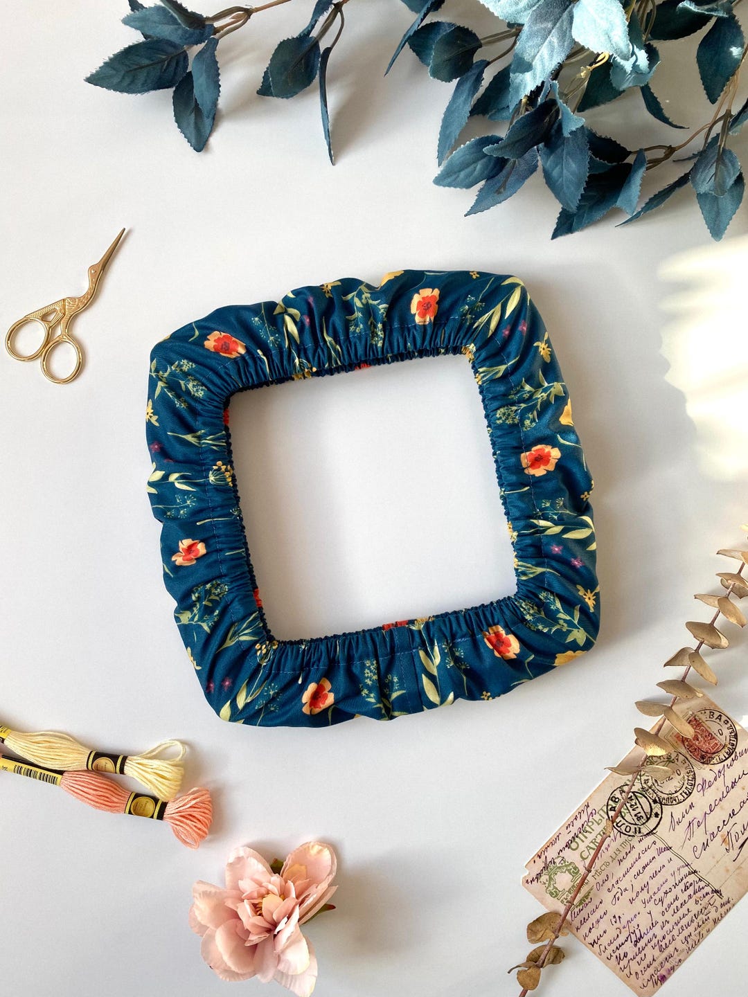 Grime Guard for Q Snap and Nurge, Floral Hoop Cover for Cross Stitch ...