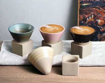 Porcelain Coffee Espresso Cup Pottery Ceramic Clay Mug Latte Conic Shape Cup Japanese style
