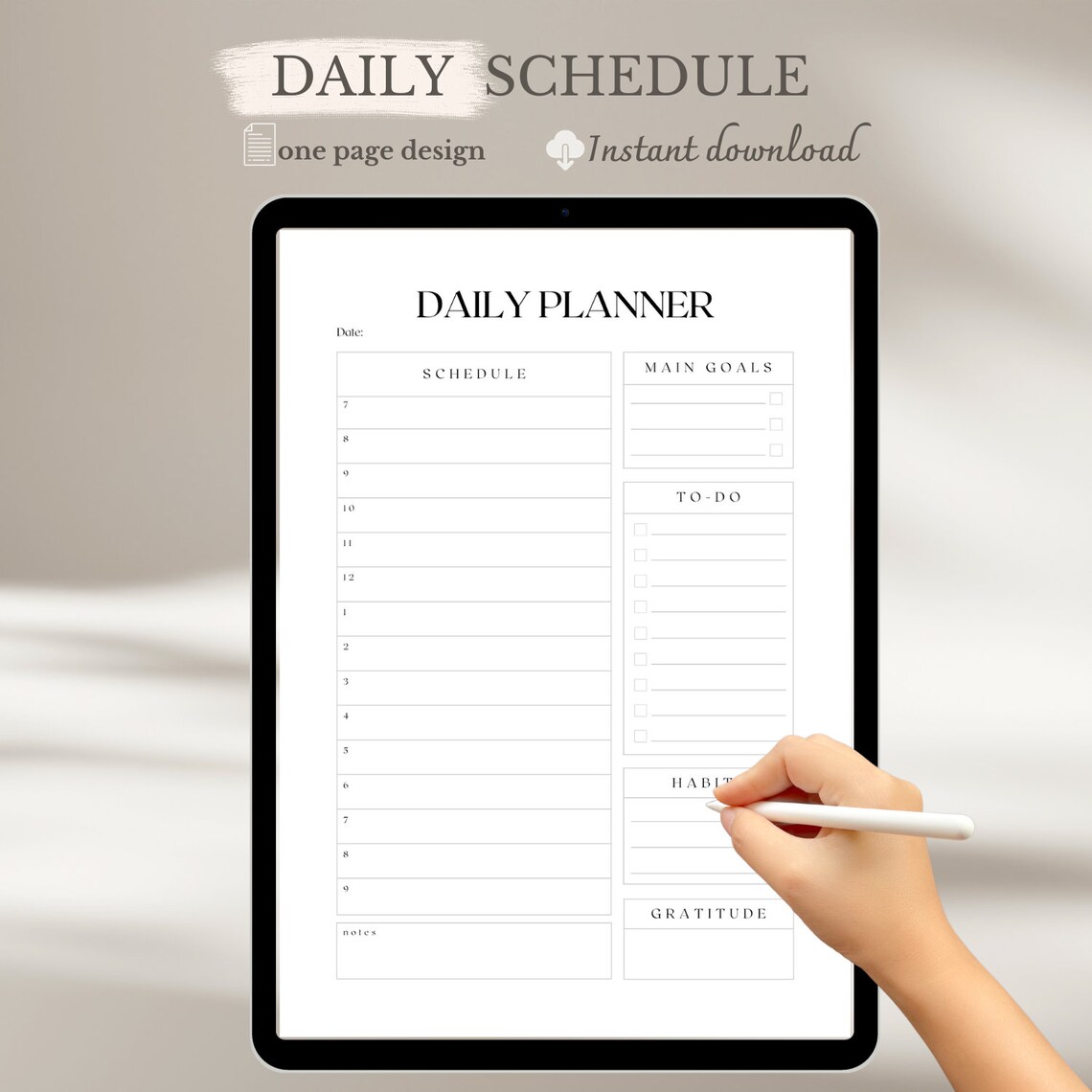 Daily Journal Template Schedule Todo List Digital Download Printable ...