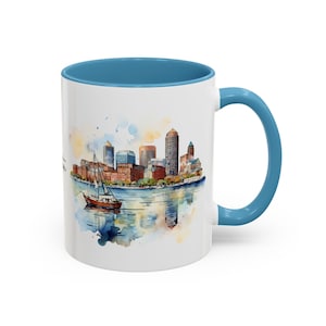 Boston Coffee Mug - Stunning Watercolor Views of Iconic Landmarks, Personalized Keepsake Gift for History Buffs and Boston Lovers