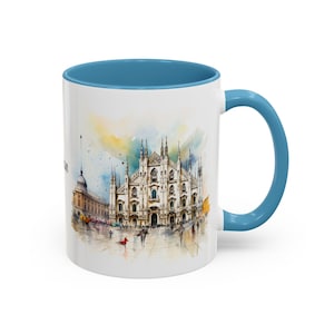 Milan Watercolor Mug: Stunning Duomo and Cathedral Design, a Personalized and Unique Gift for Travel Lovers and Italian Art Enthusiasts!