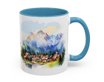 Zakopane Coffee Mug: A Beautiful Tribute to the Tatra Mountains with Watercolor Illustrations – Perfect for Your Favorite Beverages!