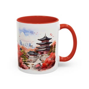 Seoul Cityscape Coffee Mug: N Seoul Tower & Palaces, Personalized Korea Travel Gift