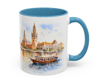 Seville Watercolor Mug: Spanish Landmarks Travel Gift