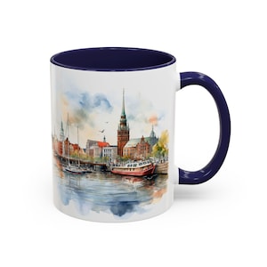 Tazza acquerello di Amburgo: monumenti iconici, ricordo di viaggio