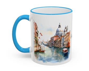 Venice Italy Gondola Mug, Picturesque Canal View Coffee Cup, Personalized Italian Travel Gift, Romantic Venice Souvenir Keepsake