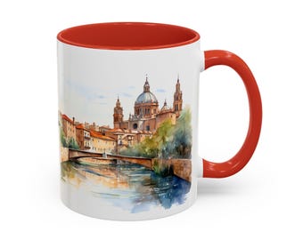 Sip Through Time with Toledo – Personalized Mug with Watercolor Views of Spain’s Historic Gem | Travel Gift | 11oz & 15oz Ceramic Cup