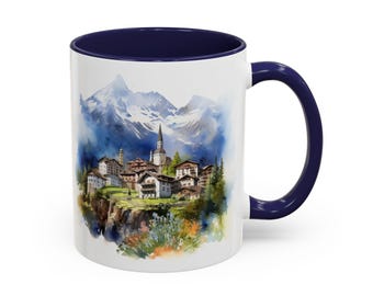 Valle d’Aosta Beauty: Scenic Alpine Mug for Travel Lovers, Cozy Sips & Personalized Italian Souvenir.