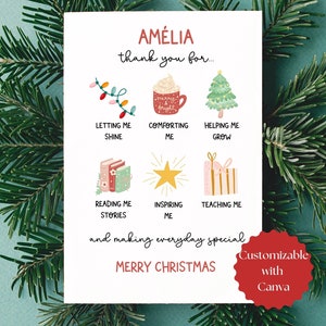 Editable Teacher Thank You Card Printable, Teacher Appreciation Card, Teacher Card, Instant Download, Print at Home Digital Downloadable DIY