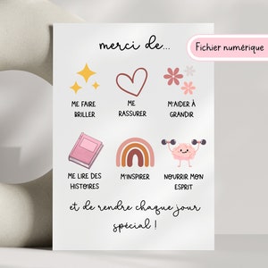 Carte de remerciement personnalisée pour enseignante éducatrice à imprimer, cadeau de fin d'année pour enseignant, carte pour enseignante