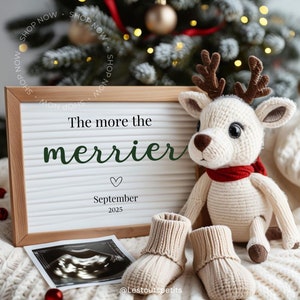 Christmas Pregnancy Announcement Digital Neutral Baby Announcement Gender Announce Pregnancy Editable Template Social Media Reveal