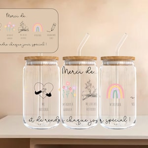 Glass cup for teacher, cup for educator, educator gift, nursery gift, thank you for helping me, end of year gift, teacher
