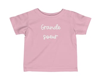 Chandail grande soeur, big sis shirt, big sister gift, annonce grossesse, grande soeur, future grande soeur, big sister tee, grande sœur