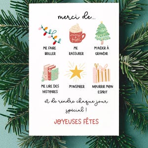 Carte de remerciement pour enseignante éducatrice à imprimer, cadeau de Noël pour enseignant, carte de souhait Noël à imprimer, éducatrice