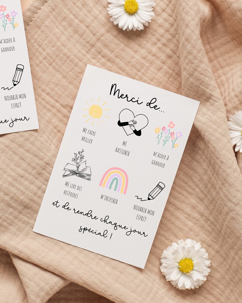 Carte de remerciement personnalisée pour enseignante éducatrice à imprimer, cadeau de fin d'année pour enseignant, carte pour enseignante image 4