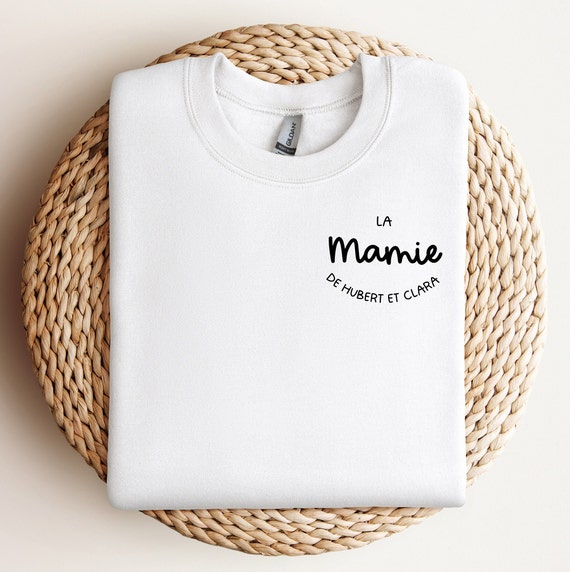 Chandail personnalisé la mamie de, cadeau grand-maman, chandail