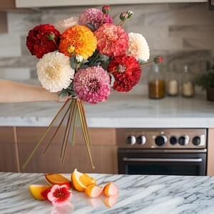 Realistic Palmares Dahlia Stem Gifts Multi-color Centerpieces DIY Floral Home Decor High Quality Artificial Flower image 4