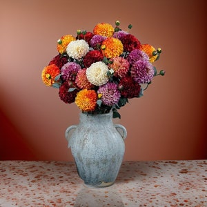 Realistic Palmares Dahlia Stem Gifts Multi-color Centerpieces DIY Floral Home Decor High Quality Artificial Flower image 1