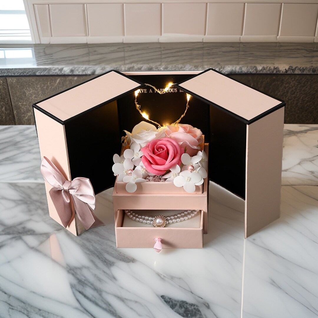 Eternal Rose Gift Box With Drawer Design Valentines Day Gift Birthday
