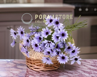 1 bouquet de fleurs artificielles de 5 têtes de marguerite | Accessoires pour vases | Décoration de la chambre | 52 cm/20,47 pouces | cadeau pour elle | Décoration d'intérieur à faire soi-même