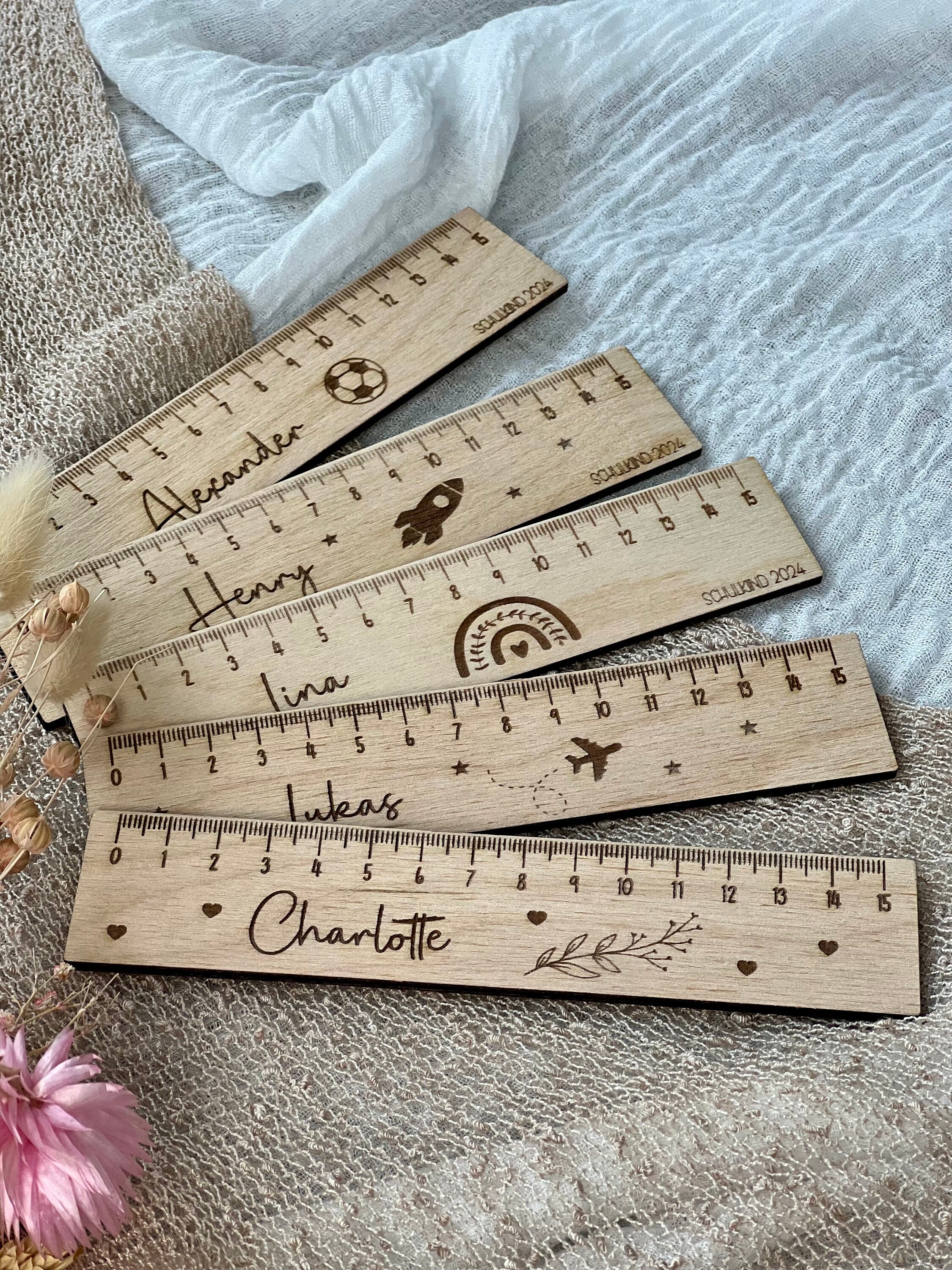 Lineal personalisiert Einschulung Einschulungsgeschenk 1. Klässler Holz Schultüte 1. Klasse Schule Schüler Holzlineal