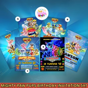 Power Up Almighty Pups Pickable Birthday Invitation, EDITABLE Birthday Party Invite, Movie Amazing Mighty Power Wild Pups, Instant Download