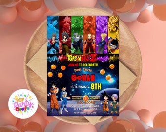 Epic Dragon Warrior Birthday Invitation, Canva Template Digital Editable/Printable, DBZ Kids Friends Birthday Party Evites, Instant Download