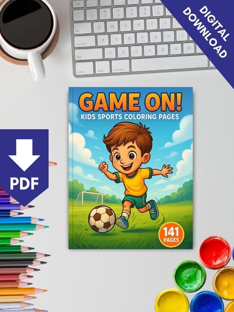 Game On! – Kids Sports Coloring Pages (141 Pages) - Etsy