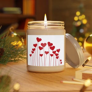 Natural Heart Themed Soy Candle Luxury Scented Home Decor Candle Long Burning Eco-Friendly Aromatherapy Gift Relaxing Stress Relief Gift