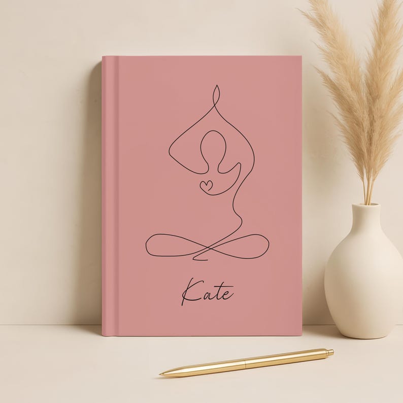 Personalized Yoga Journal Self Care Gift Yoga Instructor Gift Mindfulness Planner Custom Gift For Yoga Lover Yoga Planner Wellness Notebook image 2