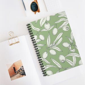 Aesthetic Sage Green Olive Spiral Notebook Journal for School & Office Cute Stationery Gift Italian Tuscany Ruled Diary Notebook Gift