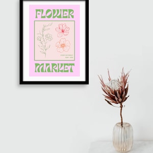 Blumenmarkt Poster, ästhetische Blumenwandkunst, Vintage Kunstdruck, druckbare digitale Kunst, Blumenmarktplakat, bunter Druck
