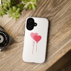 Heart Balloon Phone Case, Love Heart Case, Fun Phone Case, Trendy Phone Case, Pink Heart Phone Case, iPhone 16 Case, Girly Phone Case