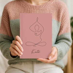 Personalized Yoga Journal Self Care Gift Yoga Instructor Gift Mindfulness Planner Custom Gift For Yoga Lover Yoga Planner Wellness Notebook image 3