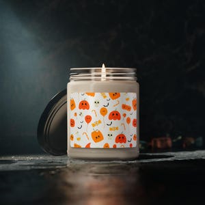 Ghost Pumpkin Halloween Scented Candle, Cute Fall Decor, Spooky Season Aromatherapy, Halloween Decor, Fall Scented Candle, Boo Candle