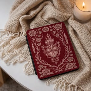 Gotiskt Sacred Heart Kindle-skal för Kindle 2025, Vintage Paperwhite-skal 2024, Kindle Colorsoft, Gothic Lovers-gåva, Kindle-skal 2024