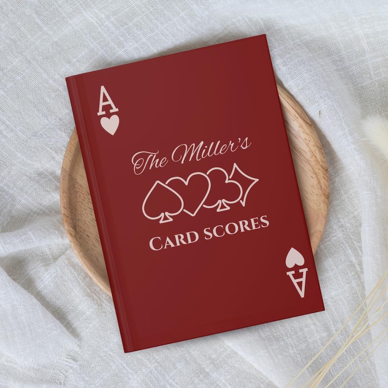 Personalized Games Night Score Book, Card Scores Book, Custom Family Score Book, Card Lover Gift, Game Score Keeper, Game Night Gift